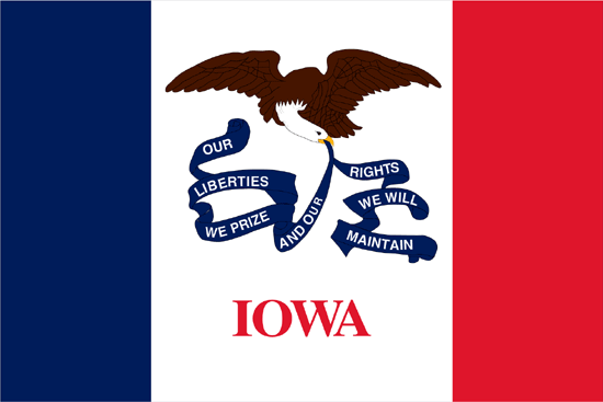 Iowa Flag-3' x 5' Indoor Flag-0