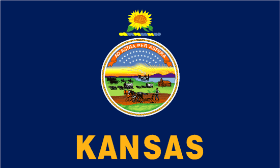 Kansas Flag-4" x 6" Desk Flag-0