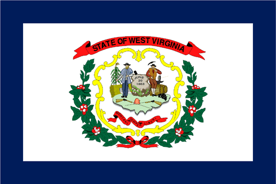 West Virginia Flag-4" x 6" Desk Flag-0