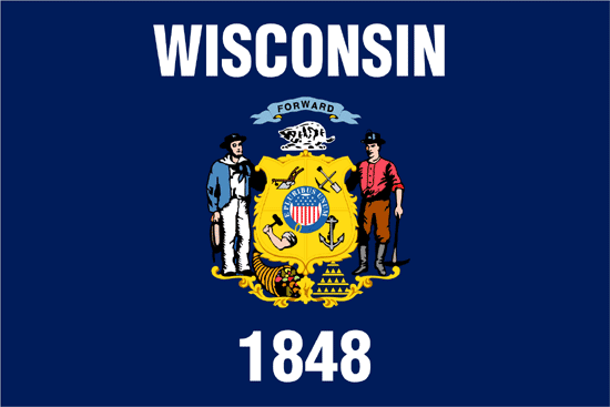 Wisconsin Flag-4" x 6" Desk Flag-0