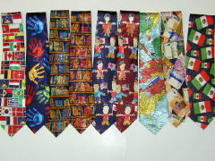 Navy Polyester Tie with Books.-0