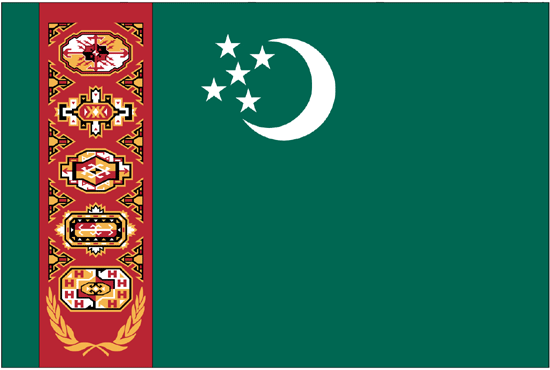 Turkmenistan Flag-4" x 6" Desk Flag-0