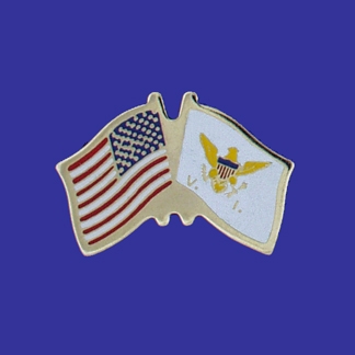 USA+US Virgin Islands Flag Lapel Pin-0