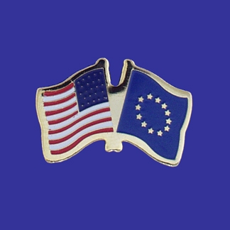 USA+European Union Friendship Pin-0